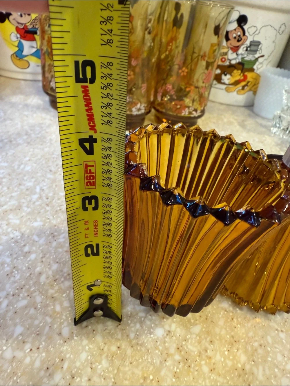 Vintage Amber Glass votive candle holders